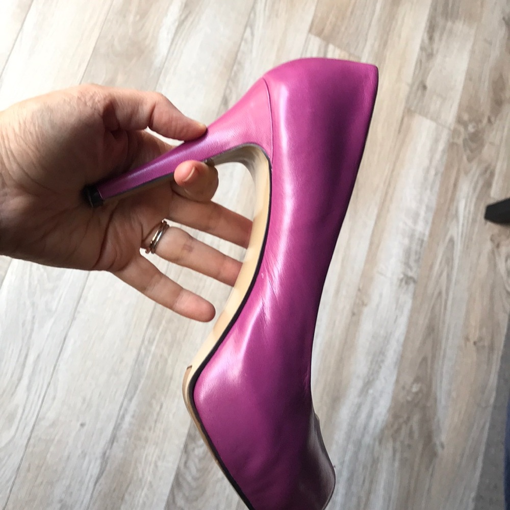 Nine West - Purple/Pink open toe pumps EUC